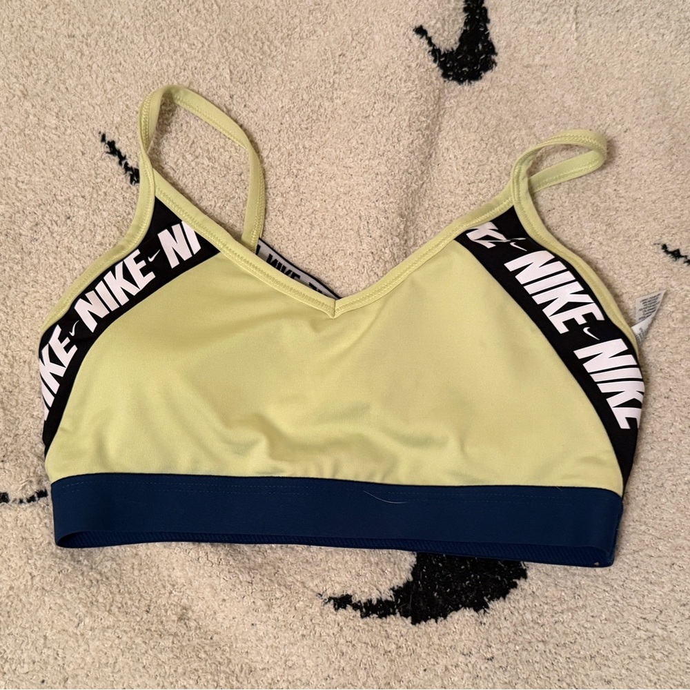 Nike Women's Neon yellow and blue Sports Bra